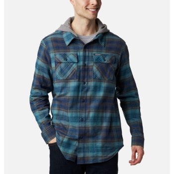 Columbia Flare Gun Stretch Flannel, Camisa Azules Para Hombre | 750631-LHW